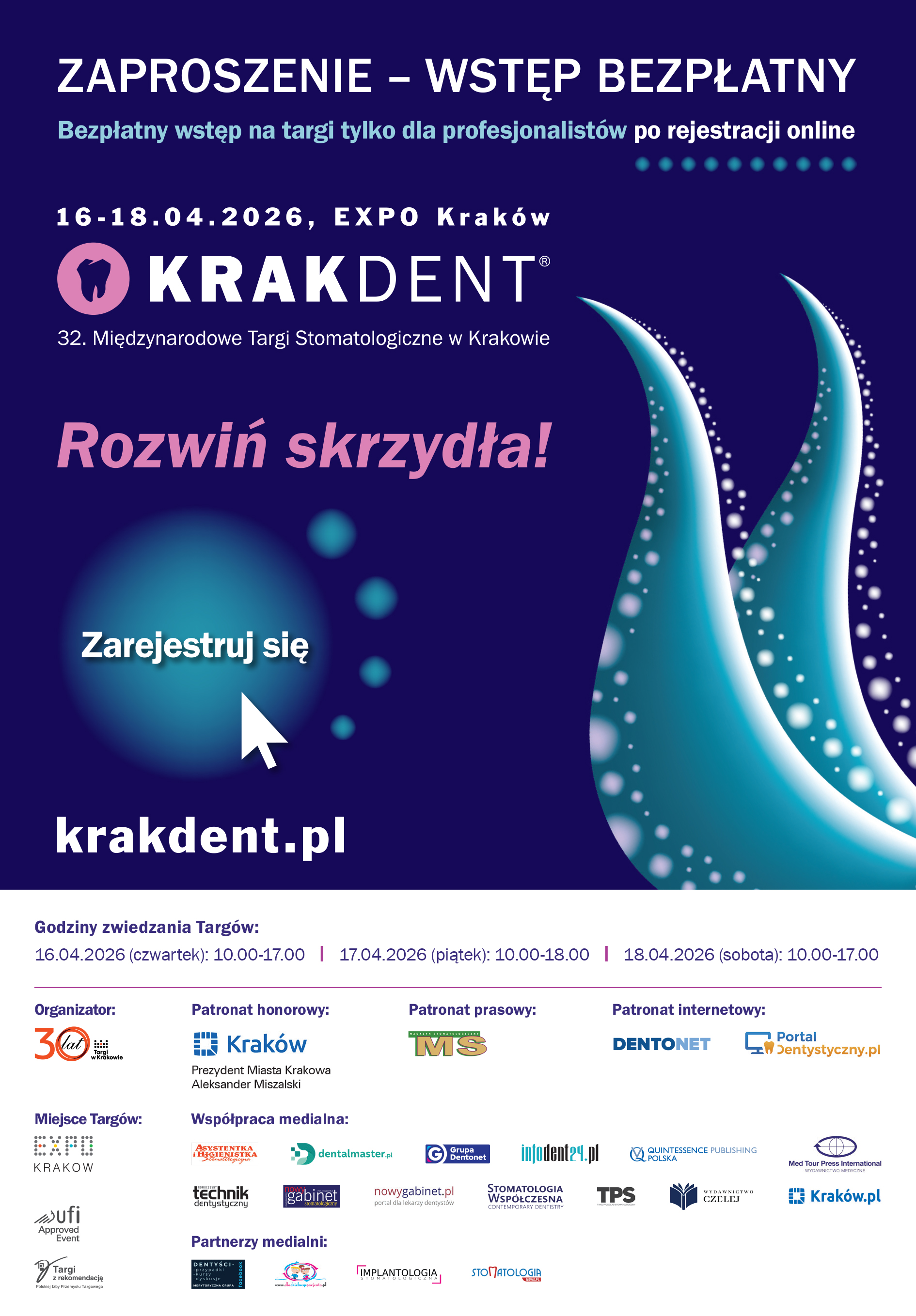 KRAKDENT 2026 - DARMOWE ZAPROSZENIE WEJSCIOWKA