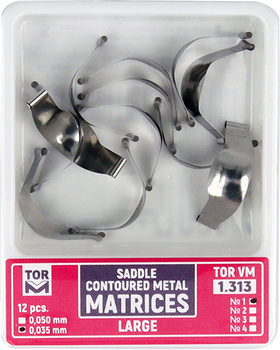 Saddle Contoured Metal Matrices (12 pcs box) large (1) - 0.035mm - TOR VM