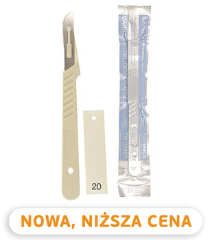 Carbon steel disposable scalpel #20 (on handle) 10 pcs/box Polydent