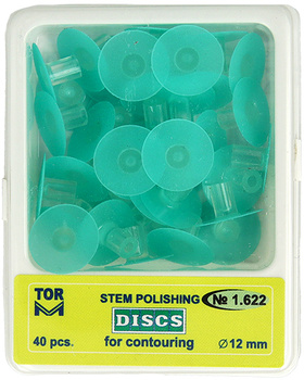 Dyski polerujące z trzonkiem (op.40 szt.) 12 mm - zielone medium (1.622) - TOR VM