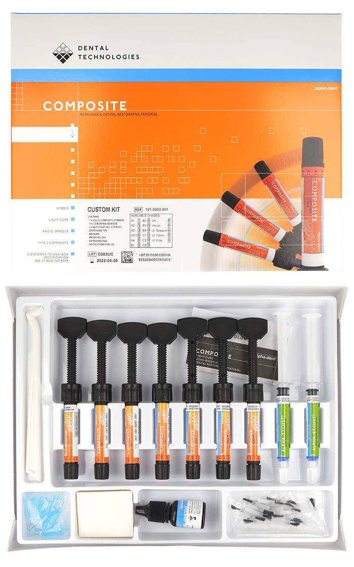 AlphaDent LC Lightcure composite (7 pcs set) Accessories and