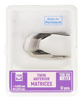 Matryce podwójne do odbudowy przednich zębów (op. 12 szt.) 0,050 mm (1.523) średnie