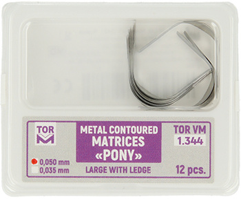 Metal coutoured Pony matrices (12 pcs box) big with edge - 0,050mm