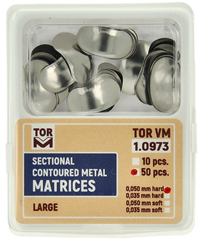 Sectional contoured metal matrices (50 pcs box) large 0.050mm hard - TOR VM
