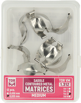 Saddle Contoured Metal Matrices (12 pcs box) medium (3) - 0.035mm - TOR VM