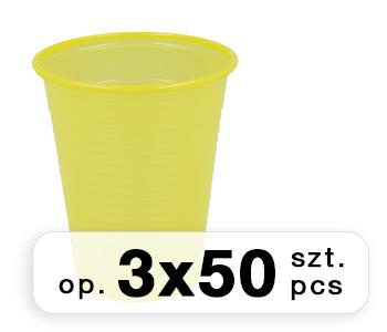 Disposable cups  Polydent 180ml (package 3 x 50 pcs bag) yellow