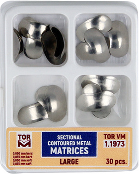 Mix set of metal sectional contoured matrices (30 pcs box) large - TOR VM