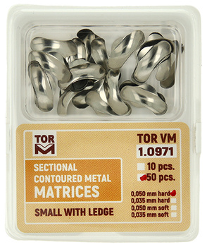 Sectional contoured metal matrices (50 pcs box) small with ledge 0.050mm hard - TOR VM