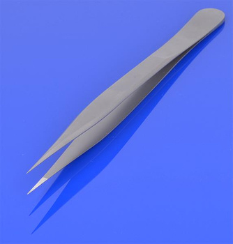 Sharp tweezers 14,5 cm, flat handle, CP-50