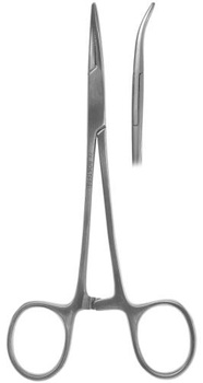 Mosquito haemostatic forceps curved