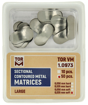 Sectional contoured metal matrices (50 pcs box) large 0.035mm soft (1.0973) - TOR VM