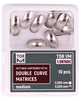 Sectional contoured metal double curve matrices (10 pcs box) - medium - 0,035 hard (1.0976DC) - TOR VM