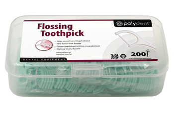 Flossing toothpicks Polydent (200 pcs package)