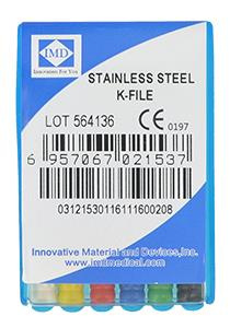 Stainless steel endo files (6 pcs box) length 25 mm K-File 15-40