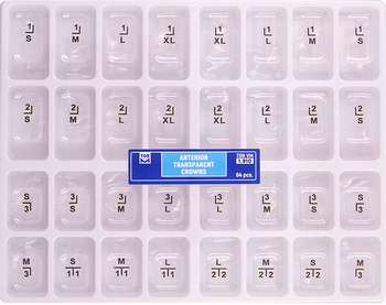 Anterior Transparent Crowns set, 64 pcs/box (1.910)