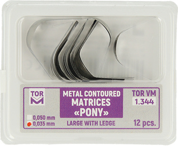Metal coutoured Pony matrices (12 pcs box) big with edge - 0,035mm