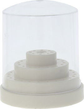 Plastic round HP bur box (for 48 burs/cutters) - white