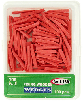 Kliny drewniane - jeden kolor (op. 100 szt.) różowe - średnie, długie (1.186) - TOR VM