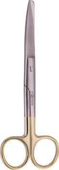 Sharp-blunt scissors with TC, curved - 14.5 cm