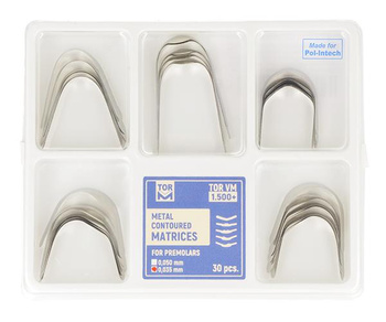 Metal contoured matrices for premolars 0,035 mm (30 pcs.) (1.500+) - TOR VM