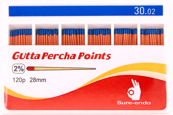 Gutta percha points Sure-Endo (120 pcs box) - 2% 30