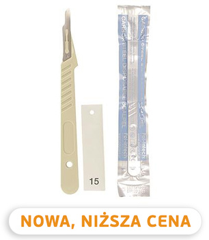 Jednorazowy skalpel op. 10 szt. (ostrze nr 15 na uchwycie) Polydent
