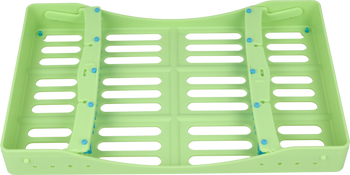 Instrument sterilization cassette - 10 slots - green