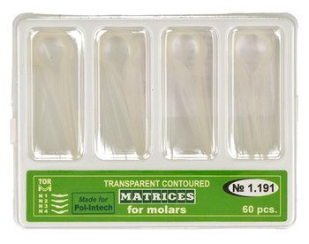 Transparent contoured matrices for molars, 60 pcs set (1.191) - TOR VM