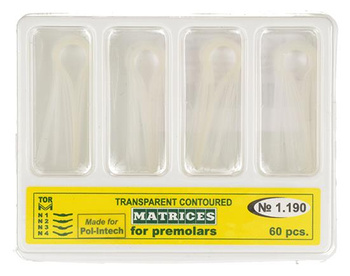 Transparent contoured matrices for premolars, 60 pcs set (1.190) - TOR VM