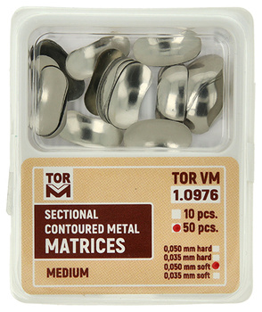 Sectional contoured metal matrices (50 pcs box) medium 0.050mm soft - TOR VM