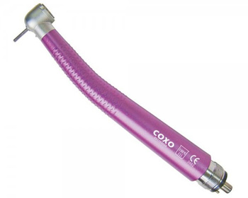 Coxo high-speed air turbine handpiece CX207-C H14-3TP4 (torque, spray, push-button) - PURPLE