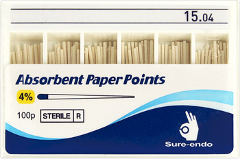 Absorbent paper points Sure-Endo Greater Taper 0.04 - 4% | 0.06 - 6% | (100 pcs box) 15/04