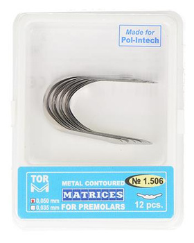 Metal contoured matrices for premolars 0,050 mm (12 pcs.) two-sided (1.506) - TOR VM