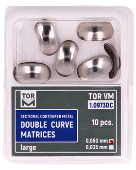 Sectional contoured metal double curve matrices (10 pcs box) - large - 0,050 hard (1.0973DC) - TOR VM