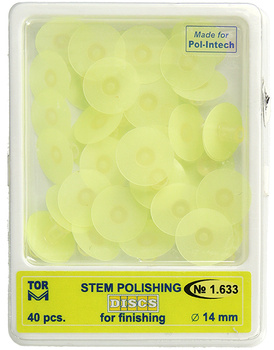 Dyski polerujące z trzonkiem (op.40 szt.) 14 mm - żółte fine (1.633)