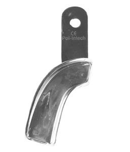 Impression tray with edge left solid