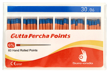 Gutaperka Sure-Endo Greater Taper 0.04 - 4% , 0.06 - 6% , (op.60szt.) 30/06