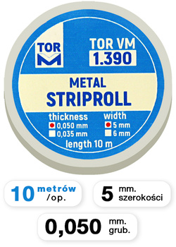 Paski metalowe do formówki - 0,050 mm, szer. 5 mm, dł. 10 m. (1.390)