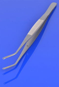 Pinceta odgięta 15,5 cm, z otworem DS-170