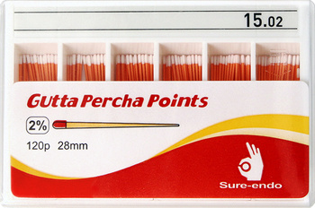 Gutta percha points Sure-Endo (120 pcs box) - 2% 15