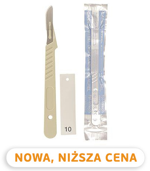 Carbon steel disposable scalpel #10 (on handle) 10 pcs/box Polydent