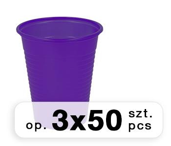 Disposable cups  Polydent 180ml (package 3 x 50 pcs bag) violet