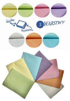 Serwety, podkłady 33x45 cm (op. 500 szt.) niebieskie 3-warstwowe Soft-Med