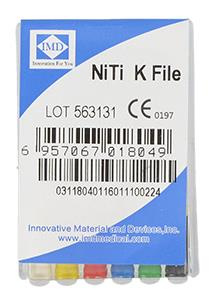 Pilniki kanałowe NiTi (op. 6 szt.) dł. 25 mm - K-File 15-40