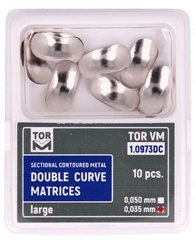 Sectional contoured metal double curve matrices (10 pcs box) - large - 0,035 hard (1.0973DC) - TOR VM