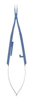 1402106W Barraquer Titanium Needle holder with lock, 115 mm, delicate, gently curved jaws
