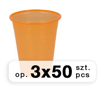 Kubeczki Polydent jednorazowe 180ml (op.3 x 50 szt.) pomarańczowe