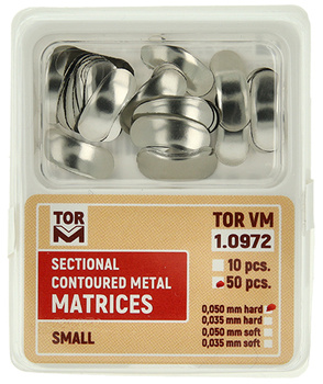 Sectional contoured metal matrices (50 pcs box) small 0.050mm hard - TOR VM