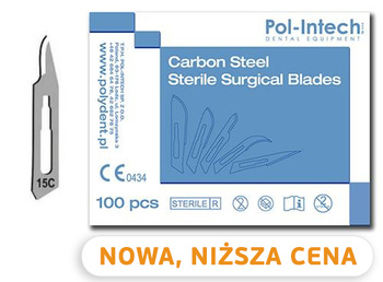 Carbon Steel Sterile Surgical Blades #15C (100 pcs box) Polydent