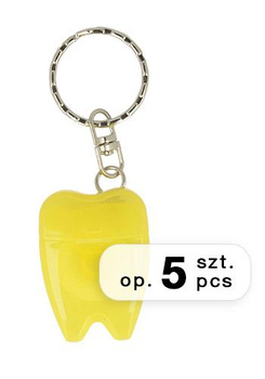 Brelok dentystyczny - nitka stomatologiczna, 15m, żółty (op.5 szt)